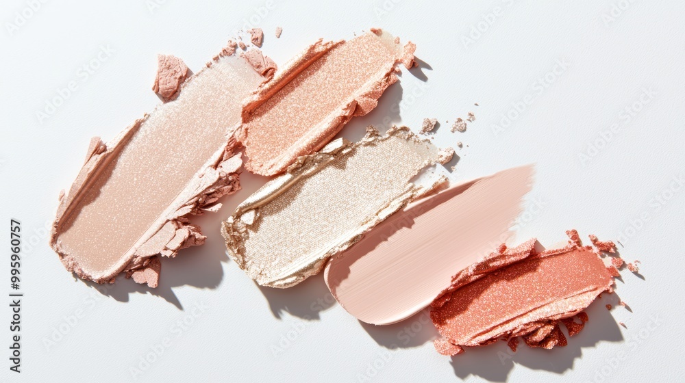 A soft ombre of sheer highlighter and illuminating primer swatches, blending seamlessly for a radiant, glass skin finish. A soft ombre of sheer highlighter and illuminating primer swatches, blending seamlessly for a radiant, glass skin finish.