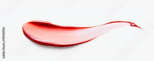 A streak of juicy red and pink lip tint swatches, blending into light peach for a fresh, naturally flushed lip effect.