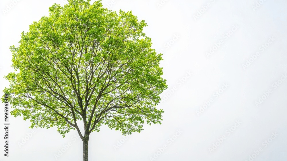 Fototapeta premium A Single Tree Against a White Sky