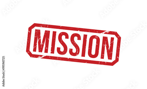 Mission Red rubber stamp on white background. Mission stamp sign. Mission stamp.