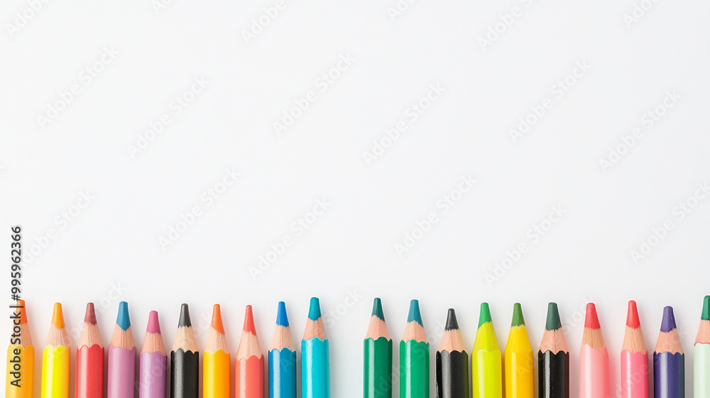 Fototapeta premium color pencils on white background