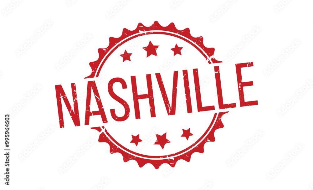 Nashville Red rubber stamp on white background. Nashville stamp sign. Nashville stamp. Nashville Red rubber stamp on white background. Nashville stamp sign. Nashville stamp.