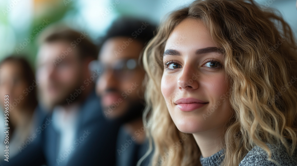 Diverse group of young professionals attending a workshop engaging with the speaker, professional development, diverse coworkers, young business people Diverse group of young professionals attending a workshop engaging with the speaker, professional development, diverse coworkers, young business people