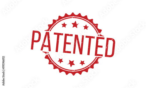PATENTED rubber stamp vector illustration on white background
