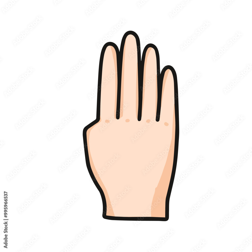 vector illustration of hand showing number four, isolated on white background vector illustration of hand showing number four, isolated on white background