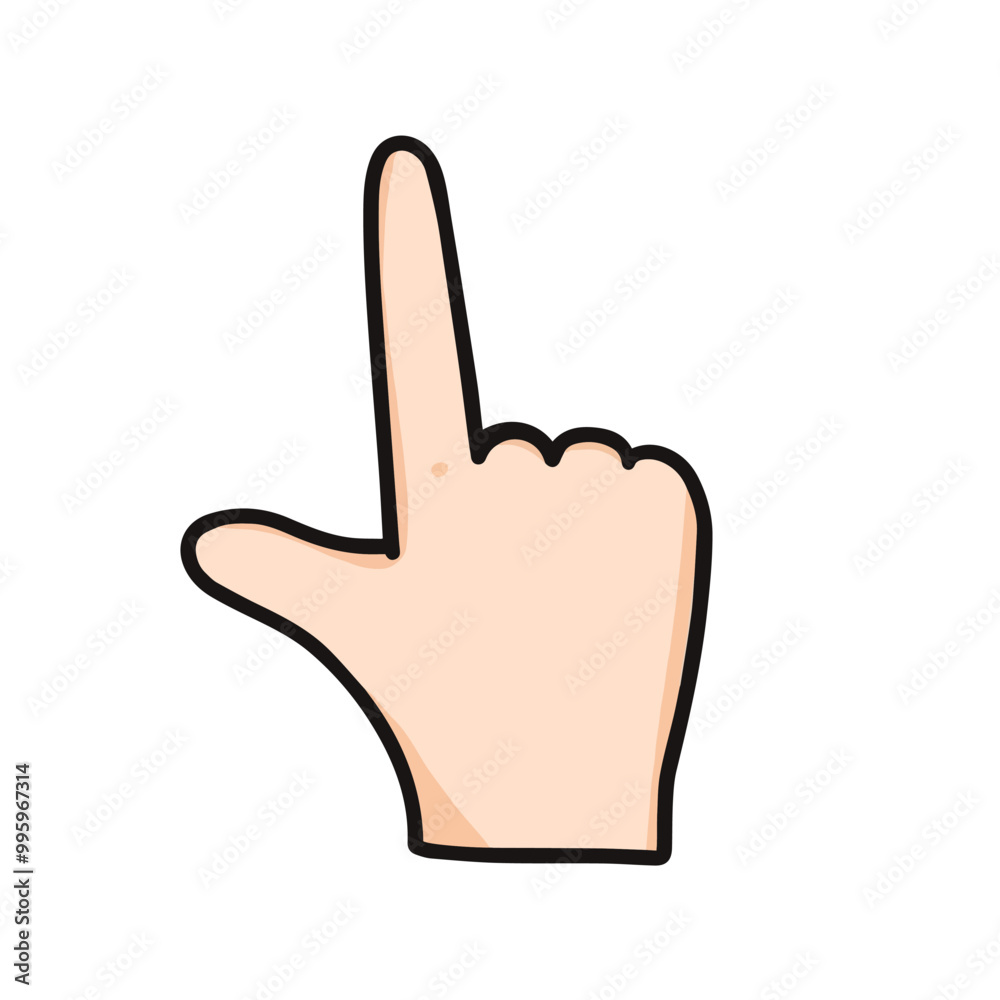 vector illustration hand showing number seven, cool sign, isolated on white background vector illustration hand showing number seven, cool sign, isolated on white background