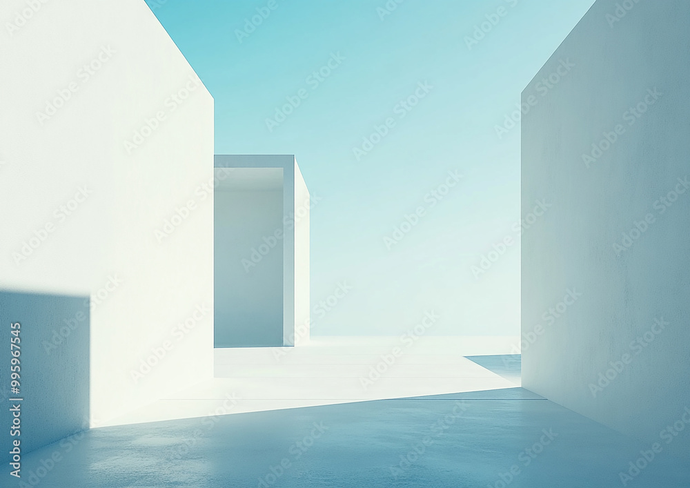 Abstract 3d rendering minimalist style architectural space scene Abstract 3d rendering minimalist style architectural space scene