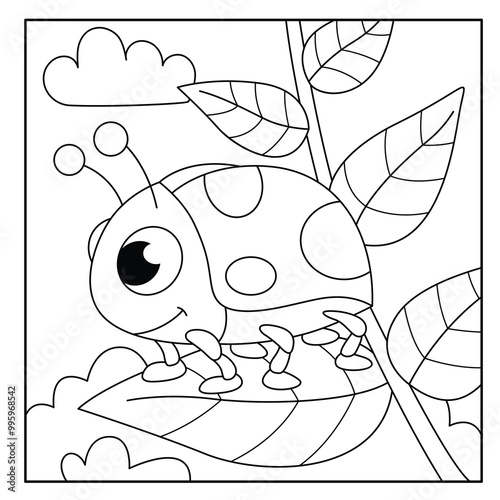 Ladybug coloring page for kids