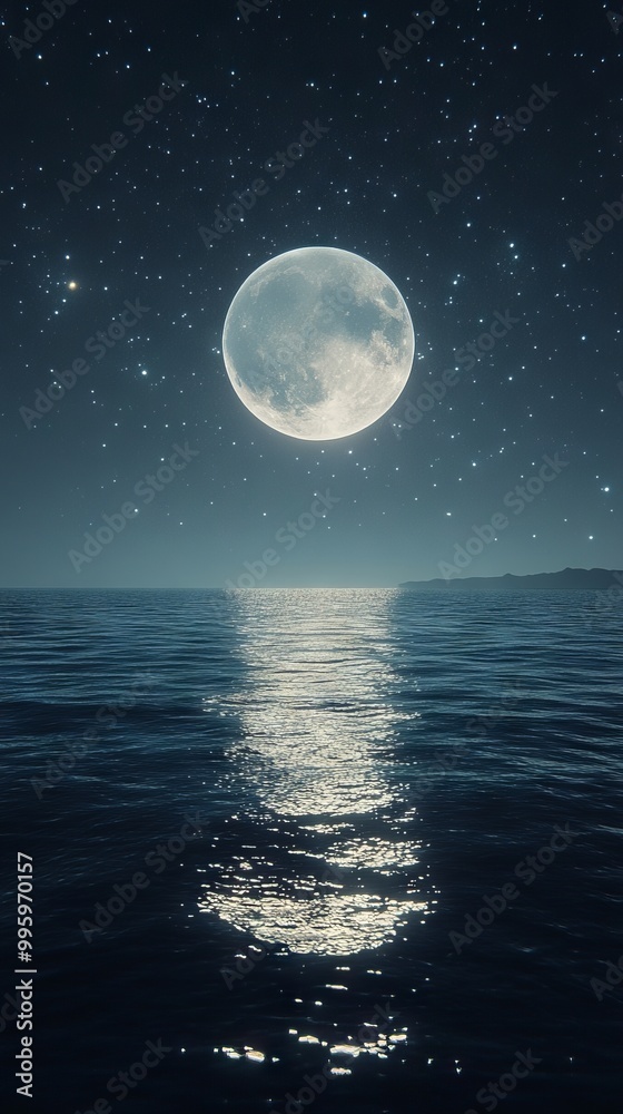 Moonlit Tranquility Over the Sea