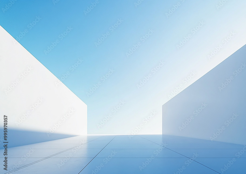 Abstract 3d rendering minimalist style architectural space scene