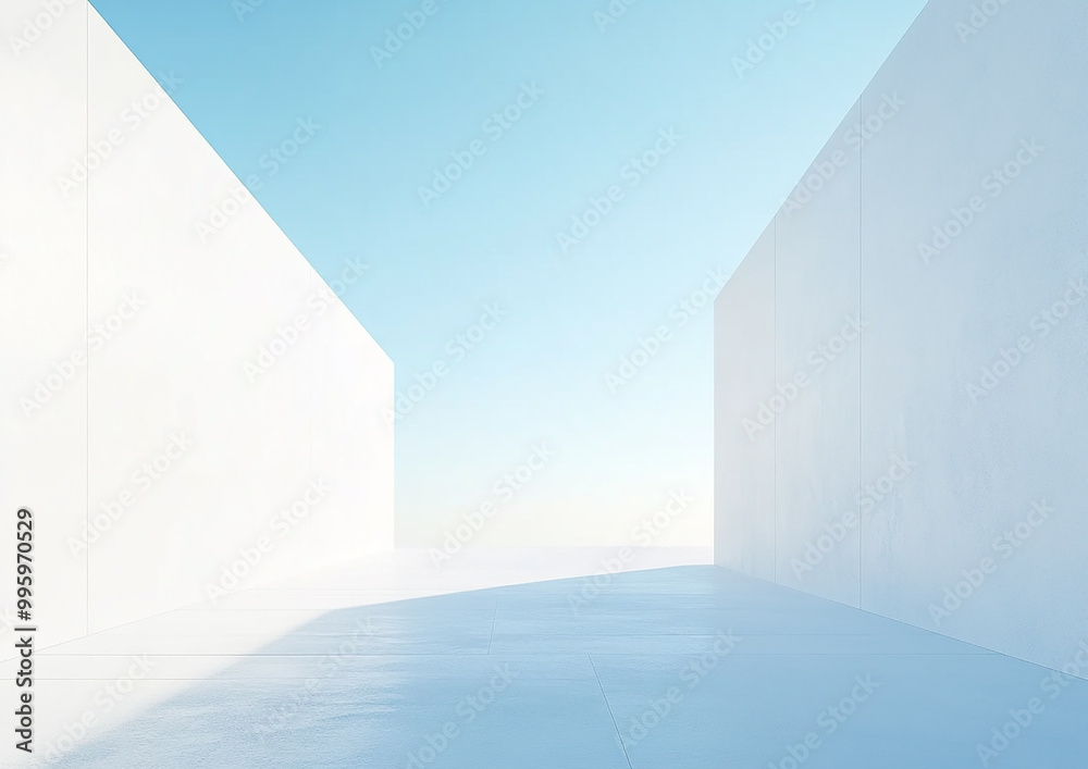Abstract 3d rendering minimalist style architectural space scene