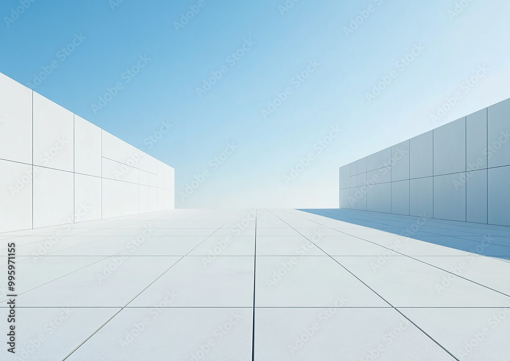 Fototapeta premium Abstract 3d rendering minimalist style architectural space scene