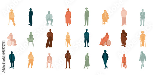 Different people's silhouettes. Big collection.