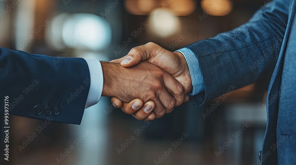 Two Men Shaking Hands in a Business Setting Two Men Shaking Hands in a Business Setting