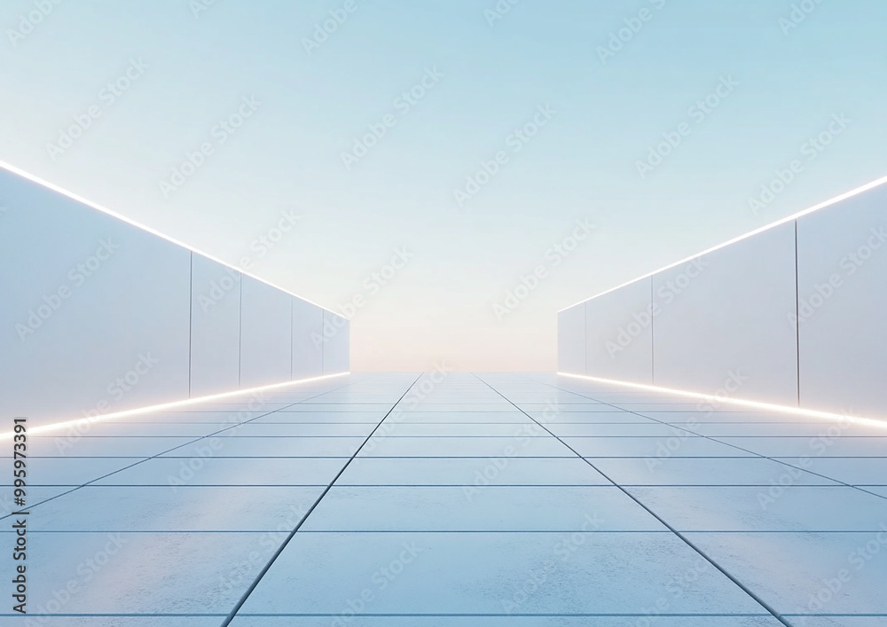 Obraz premium Abstract 3d rendering minimalist style architectural space scene