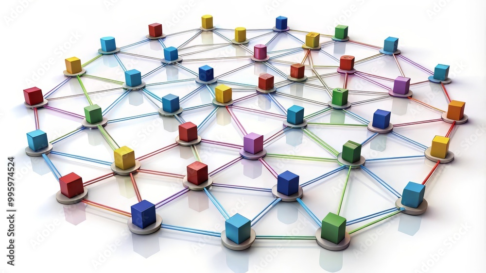 Network of computers communicating with each other on white background Network of computers communicating with each other on white background