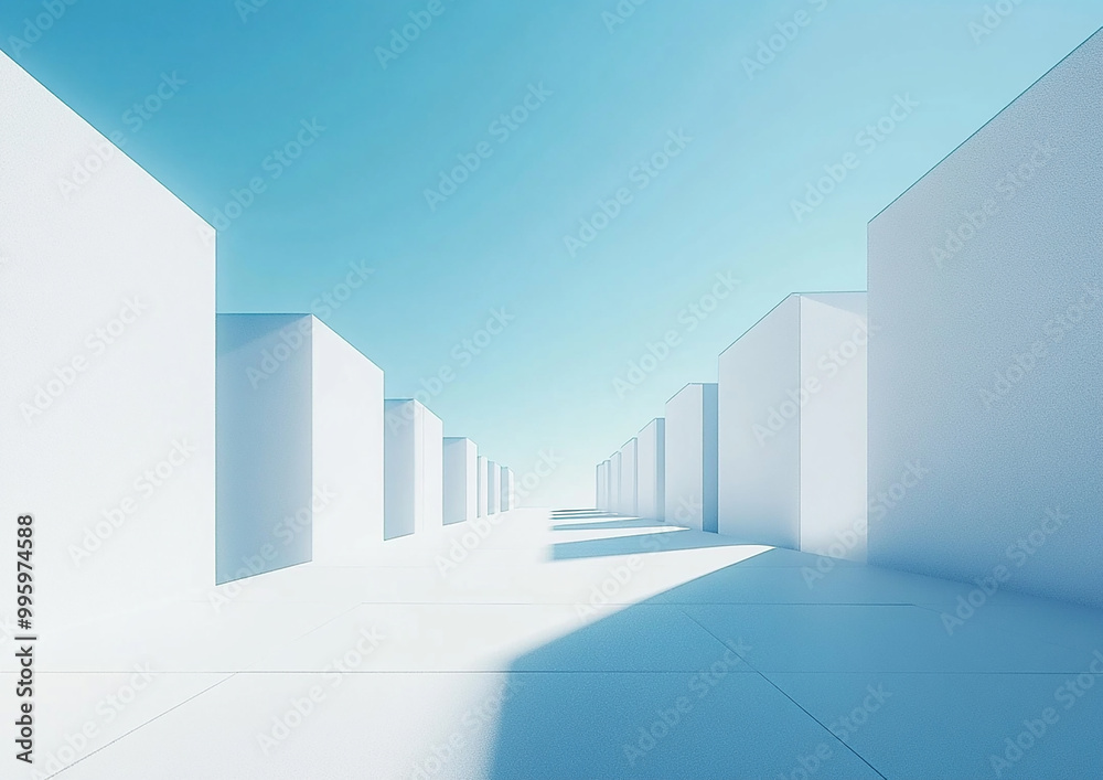 Abstract 3d rendering minimalist style architectural space scene, Abstract 3d rendering minimalist style architectural space scene,
