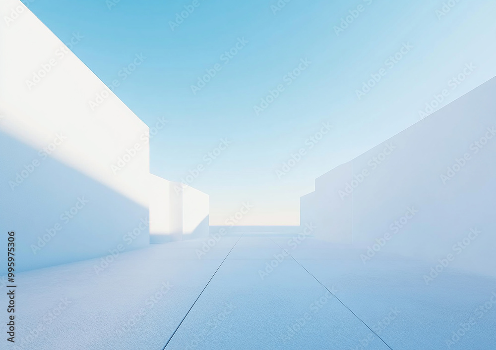 Obraz premium Abstract 3d rendering minimalist style architectural space scene,
