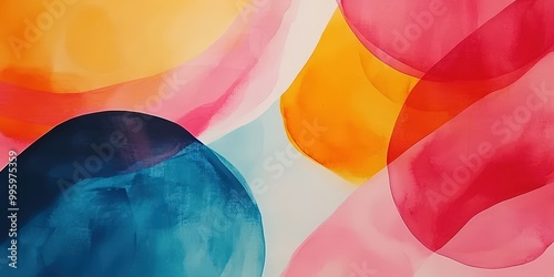 Vibrant Abstract Painting in Soft Colors photo