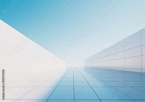 Abstract 3d rendering minimalist style architectural space scene,