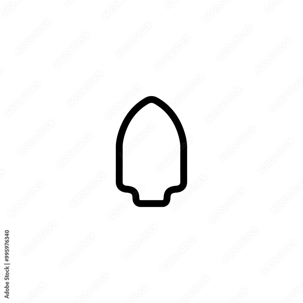 Large pike, large spearhead with smooth corners icon. Large pike, large spearhead with smooth corners icon.