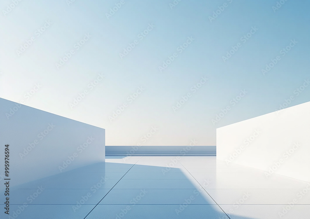 Fototapeta premium Abstract 3d rendering minimalist style architectural space scene,