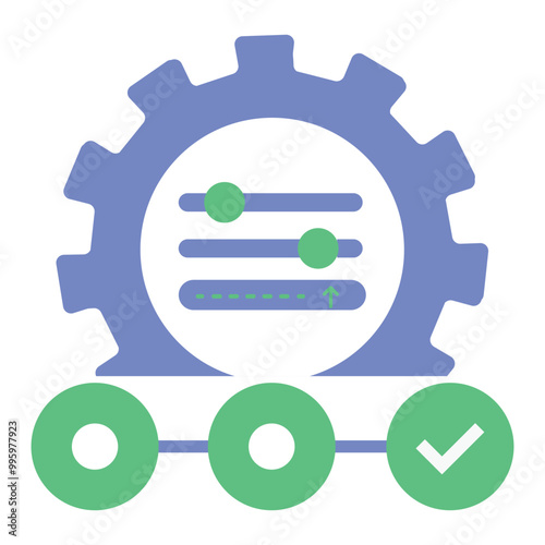 Multi-Stage Prompting Icon. Representing Sequential Prompt Handling. Task Segmentation. AI Workflow. Prompt Execution in Stages. Vector Editable icon.
