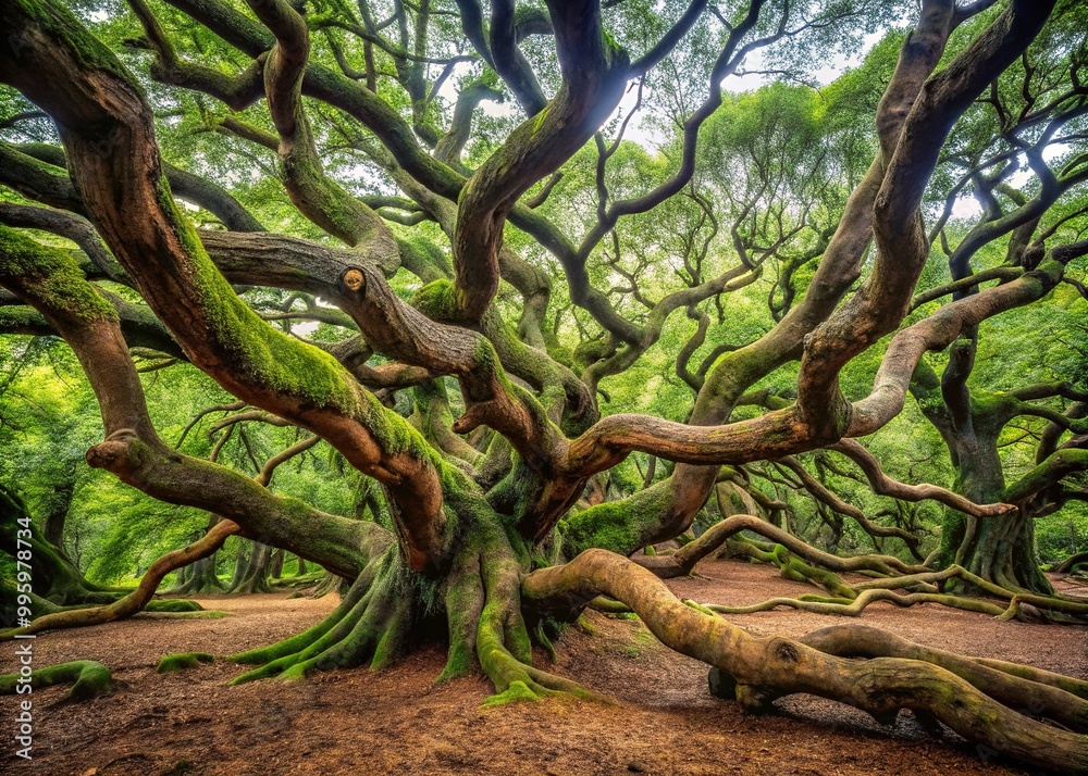 Gnarled branches stretch across the forest floor, their weathered limbs intertwined in a living lattice, telling the story of countless seasons and stories untold. Gnarled branches stretch across the forest floor, their weathered limbs intertwined in a living lattice, telling the story of countless seasons and stories untold.