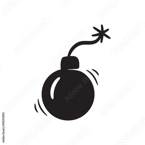 Simple bomb icon silhouette