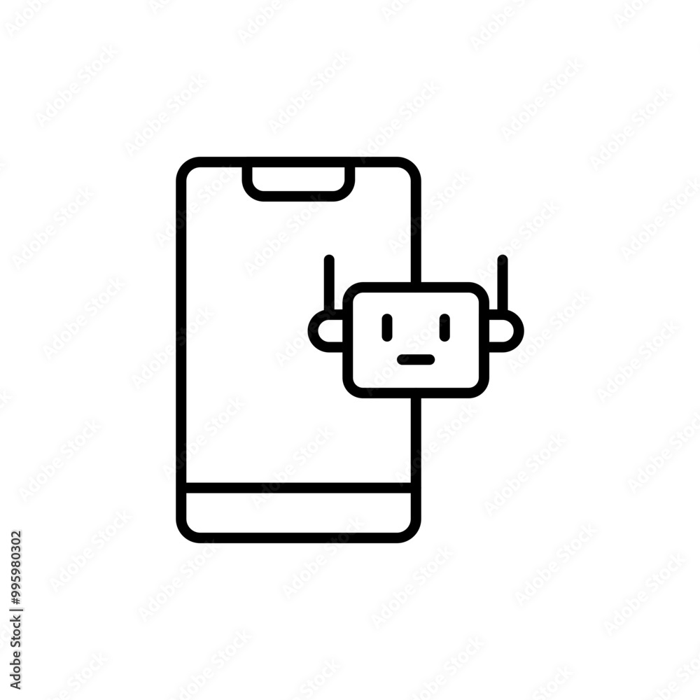 Bot app outline icons, minimalist vector illustration ,simple transparent graphic element .Isolated on white background Bot app outline icons, minimalist vector illustration ,simple transparent graphic element .Isolated on white background