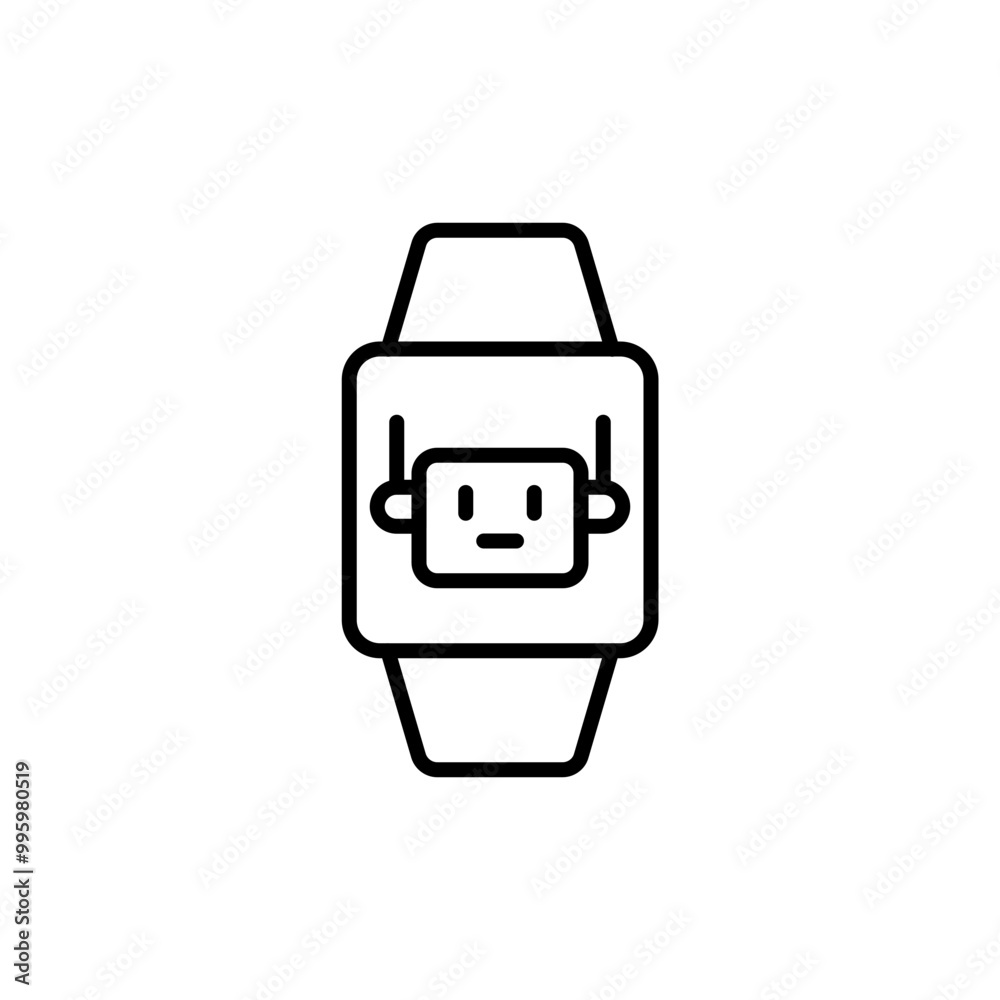 Smartwatch bot outline icons, minimalist vector illustration ,simple transparent graphic element .Isolated on white background Smartwatch bot outline icons, minimalist vector illustration ,simple transparent graphic element .Isolated on white background