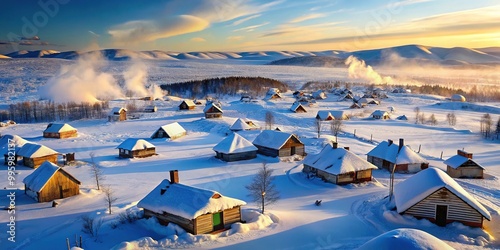 In the Sakha Republic, a remote Subarctic village braves harsh winters, enduring temperatures as low as -50°C and darkness for months. photo