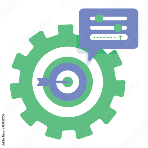 Response Accuracy Tuning Icon. Representing Response Optimization. AI System Accuracy. Feedback Refinement. Performance Enhancement. Vector Editable icon.