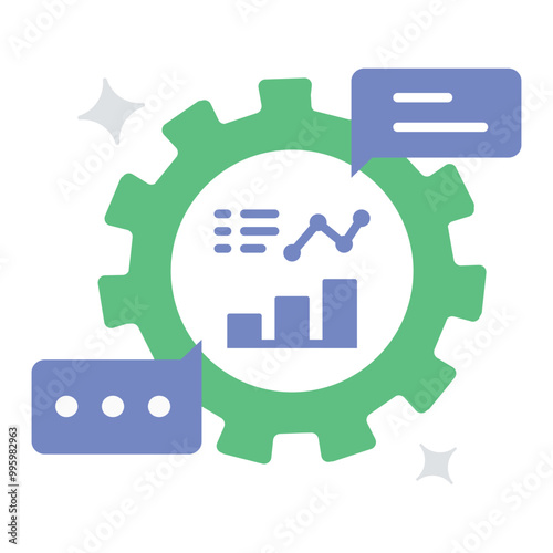 Data-Driven Prompting Icon. Representing AI Data Prompts. Machine Learning Data Processing. Data-Based Prompting. System Data Utilization. Vector Editable icon.