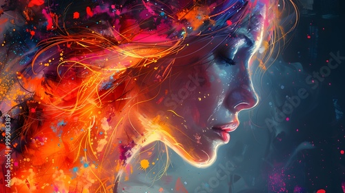 Use a splatter technique to add dynamic color. AI generated