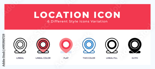 Location set of simple icons great for web. app. presentation and more. photo