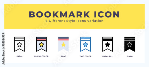 Bookmark icon illustration vector with different styles