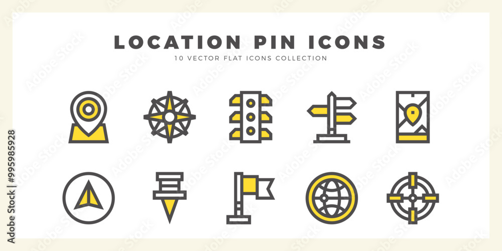 Fototapeta premium 10 Location Two Color icon pack. vector illustration.