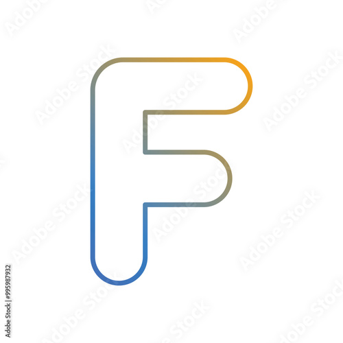 Letter F icon vector stock illustration