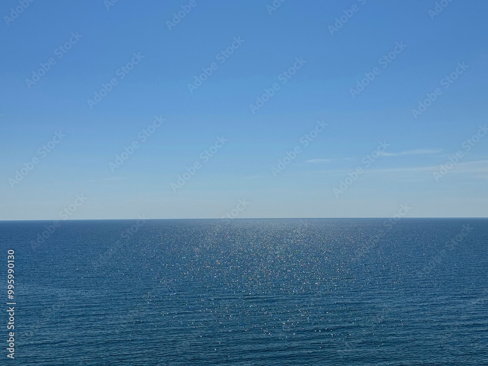 Blue ocean water and clear sky Blue ocean water and clear sky