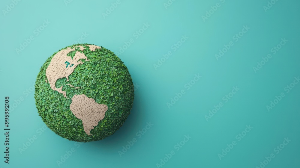 Earth powered by green energy, solar and wind, 3D illustration Earth powered by green energy, solar and wind, 3D illustration