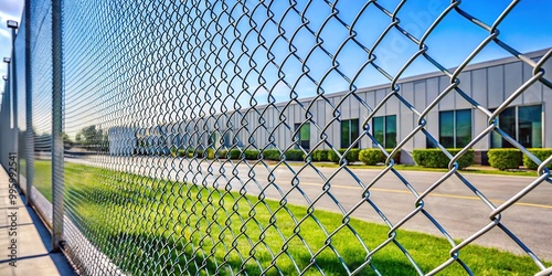 Wallpaper Mural Simple metal chain link fence for industrial park security Torontodigital.ca