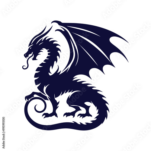  dragon silhouette vector illustration