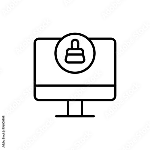Cleaning app outline icons, minimalist vector illustration ,simple transparent graphic element .Isolated on white background