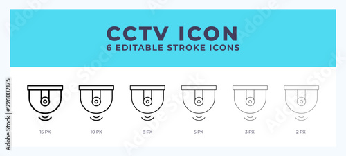 Cctv camera vector icon. With different stroke vector illustration.