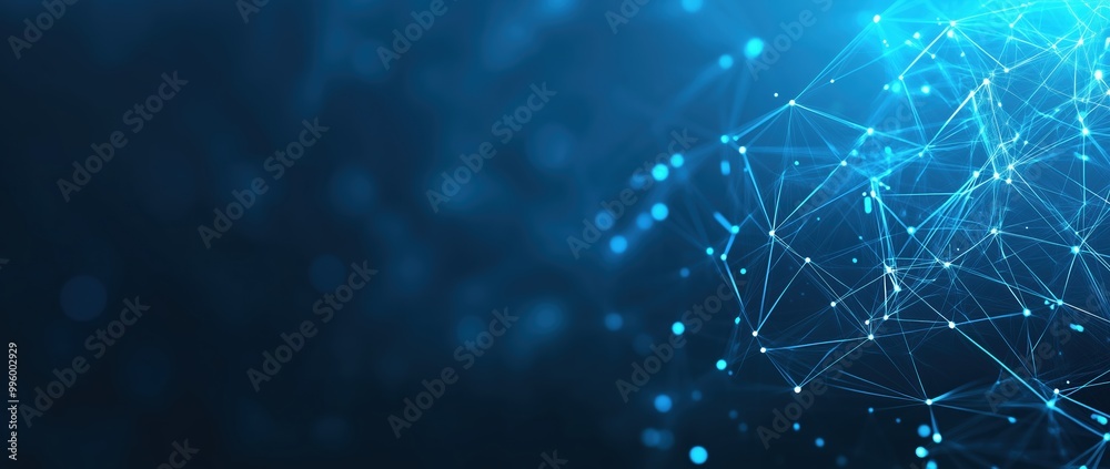 A blue background with a lot of dots and lines A blue background with a lot of dots and lines