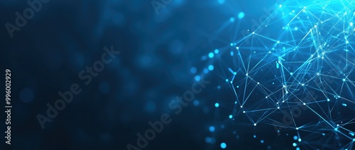 A blue background with a lot of dots and lines