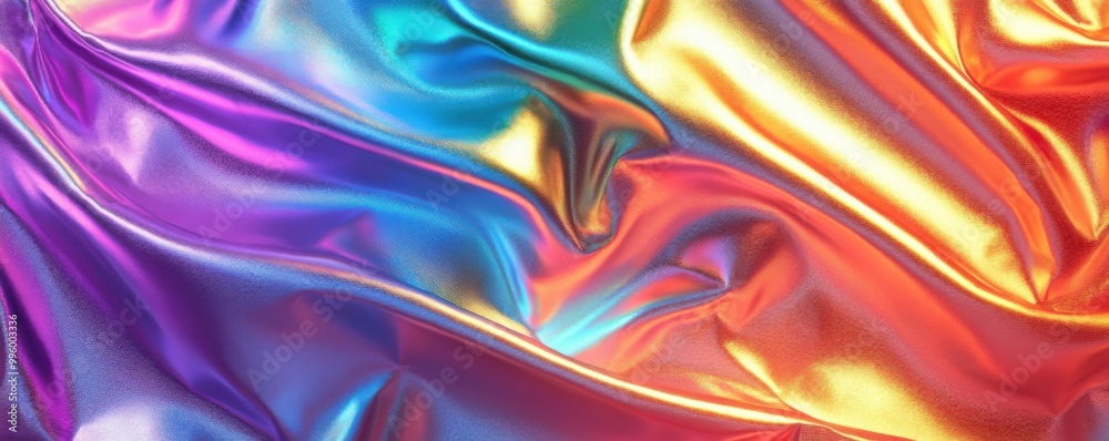 Colorful silky fabric texture with vibrant rainbow hues and smooth waves. Colorful silky fabric texture with vibrant rainbow hues and smooth waves.