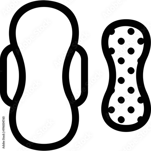 Simple vector icon menstrual pads