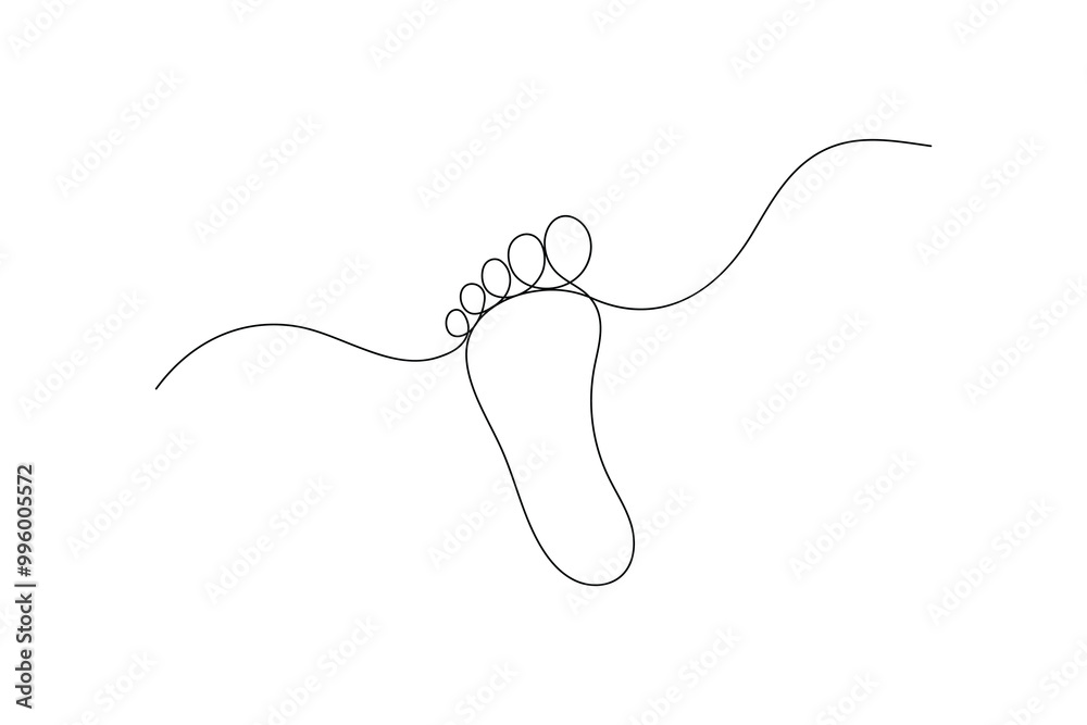 Continuous one line foot vector art illustration Continuous one line foot vector art illustration